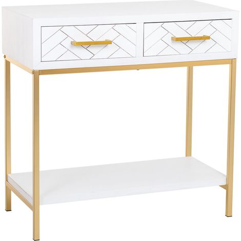 Recibidor 2 cajones madera y metal 80x42x79h cm (1/5)