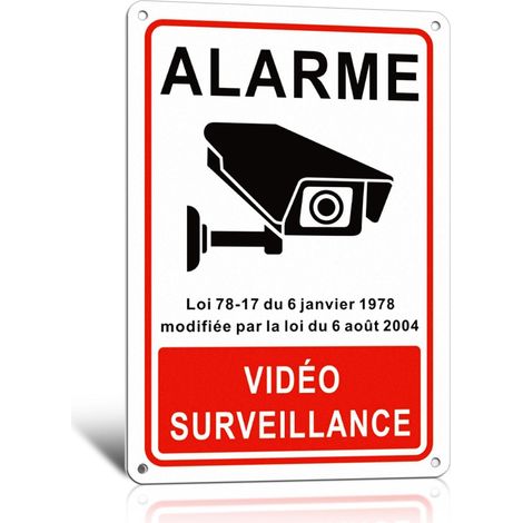 Panneau Camera Surveillance 22x15CM Aluminium - Site sous Vidéo (1/5)