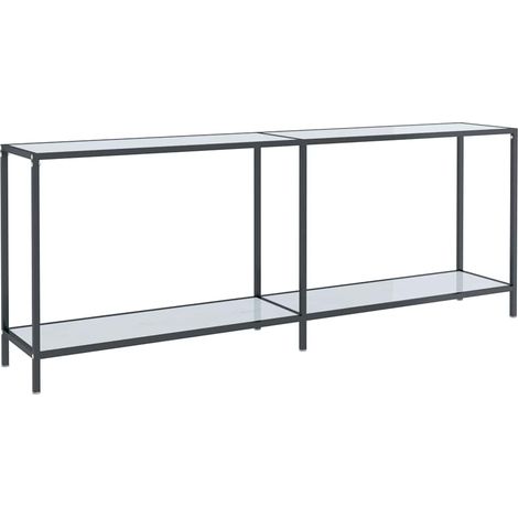 Maison Exclusive - Tavolo Consolle Bianco 200x35x75,5 cm in Vetro Temperato (1/5)
