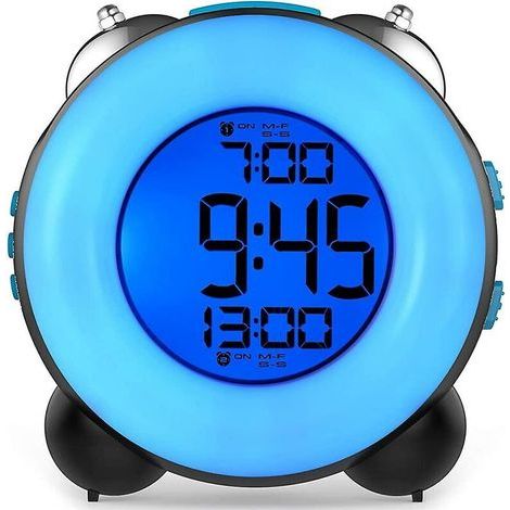 Loud alarm clock for heavy sleepers with optional alarm, dual alarm settings, and snooze function (all blue) 1 piece (1/5)