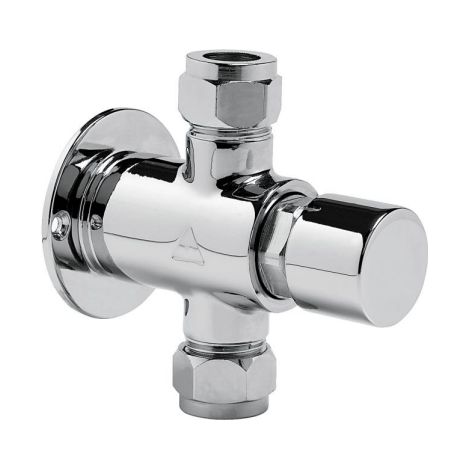 Robinet de douche temporisé 25 secondes avec bouton anti-blocage Série MODERNE Idral 08530/E-30F  Chromé - Laiton