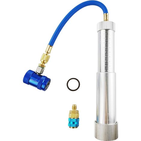 Injecteur de colorant huile pour compresseur R1234yf avec système de couplage rapide, système R-134a, échelle 1/4 "SAE, ligne rechargeable, vis de serrage à la main de 2 OZ (1/5)