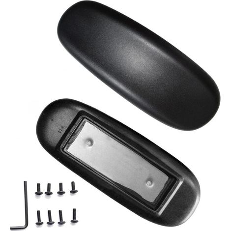 2er-Pack universelle Ersatz-Armlehnenpolster für Bürostühle mit Befestigungsloch, Schwarz, 10,2 cm (1/4)