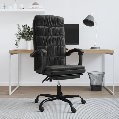 Bürostuhl mit Liegefunktion Schwarz Samt (1/5)