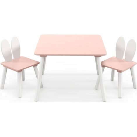 set di 1 tavolo e 2 sedie per bambini 62 x 60 x 43 cm seduta ergonomica design moderno in MDF rosa 200017746