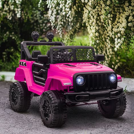 Macchina elettrica per bambini, trazione posteriore, 12V, velocità massima 5 km/h, telecomando, effetti sonori e luminosi, 100x65x72 cm, rosa