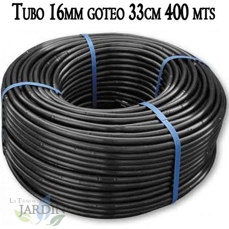 Tuberia riego por goteo 16mm  Tubo con Goteros cada 33 cm  Tuberia goteo 16 mm 400 metros negro (1/5)