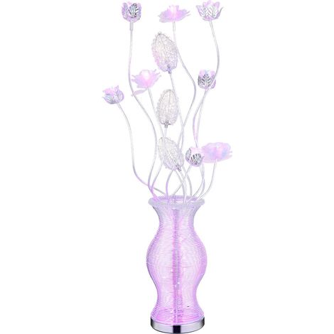 Globo Florielle Lampe de table en aluminium argenté, LED RGBW 4000K (1/5)