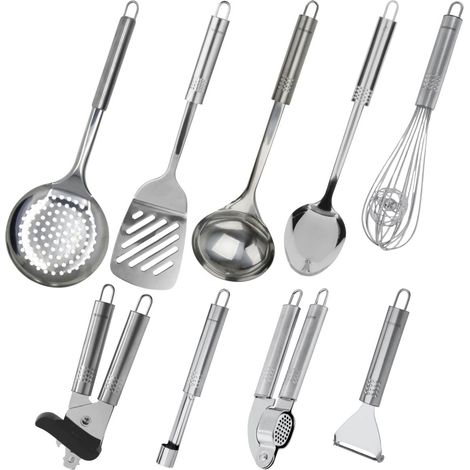 Ensemble de 9 ustensiles de cuisine inox Fackelmann Ovale