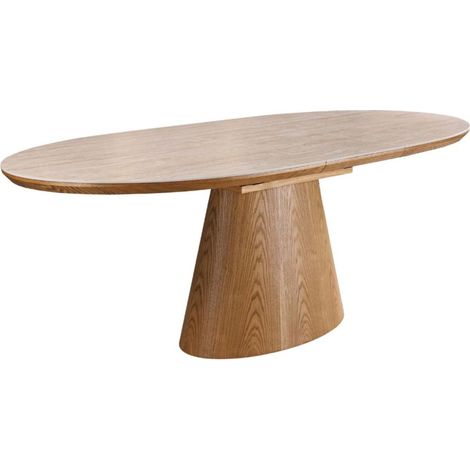 Table LUMEA ausziehbar 160–200 cm – Zeitgenössischer Tisch aus Keramik in Travertin-Optik und Eiche