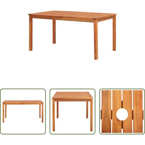 Akazienholz Tisch -  Gartentisch 150x90x74 cm Massivholz Akazie (1/5)