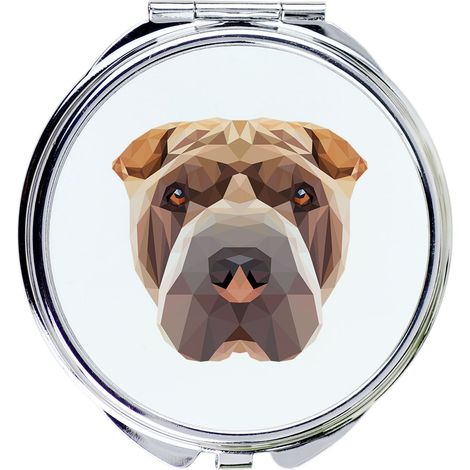 Shar Pei - specchio con foto e scritta geometrica di Art-Dog (1/3)