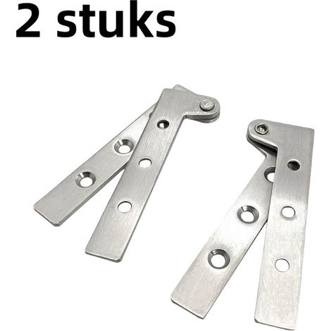 Giunto girevole a 2 pezzi, giunto girevole da pavimento a soffitto, giunto girevole a 7 lati a 180° per ante di armadi, acciaio inox argento (medio) 3,2 x 10 cm (1/5)