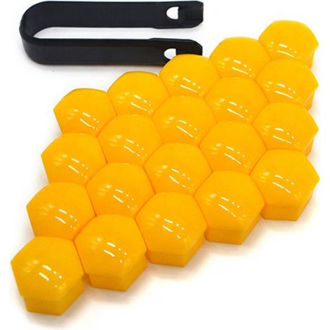Tapones de tuercas de rueda T39 17 mm amarillo brillante (1/5)