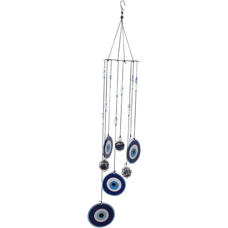 Éolien Suspendu Cloche à Vent Pendentif Décoratif pour Maison Jardin Cloche Métal Bleu (1/5)