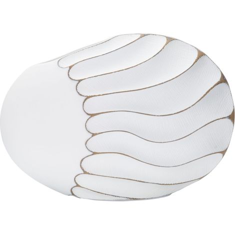 Vase Design en Relief "Lines" 34cm Blanc