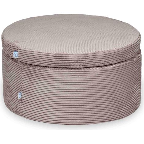 Pouf de jeu modulaire en velours côtelé rose clair (1/5)