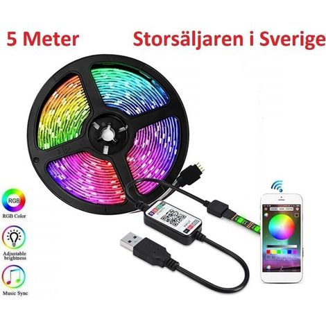 Striscia LED RGB flessibile da 5 m / Catena luminosa / Striscia LED con app Bluetooth (1/5)