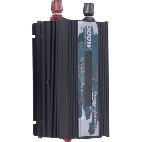 300-W-Wechselrichter (12 V auf 110 V) mit LCD-Display, hoher Effizienz, schneller Kühlung, Kfz-Stecker, Schwarz, 11–15 V DC (1/5)