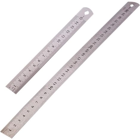 Règle double face BETOOKY en acier inoxydable, 15 cm et 30 cm (1/5)