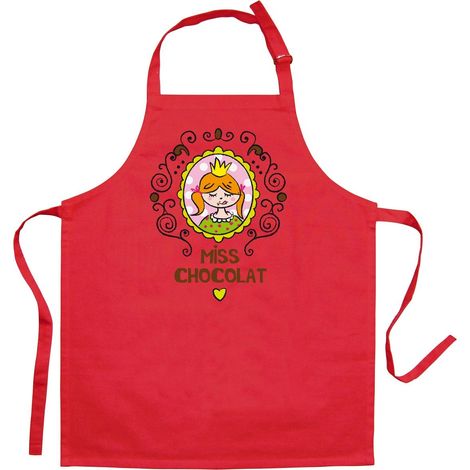 Tablier de cuisine pour enfant en tissu recyclé rouge 52 x 63 cm - PANGIVO