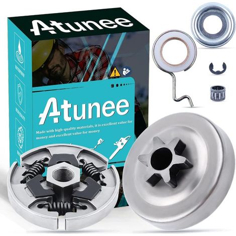 Kit de 3/8" 6T Embrayage de Pignon pour Stihl 017 018 021 023 025 MS170 MS180 MS210 MS230 MS250 Tronçonneuse avec Rondelle Roulement E-Clip Kit de Remplacement 1123 640 20031123 640 2073 (1/5)