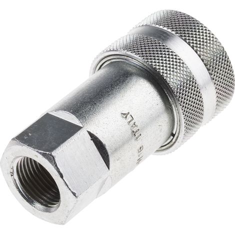 Rs Pro – Raccord hydraulique rapide femelle 3/8 pouces en acier – Verrou à bille – Étanchéité efficace – Compatible ISO 7241-1-B - 8pouces (1/2)