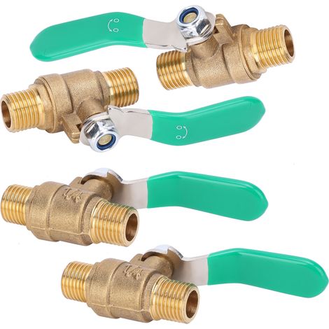 1/4-Zoll-Kugelhähne, doppeltes Außengewinde, Messing, Absperrventil für Abflüsse, Sanitärsystem (1/5)