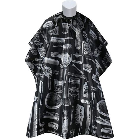 Hairdressing Cape, Salon Hairdressing Capes, Full Length Hairdressing Gown Waterproof Nylon Hairdressing Cape for Salon Hairdressing Full length waterproof black hairdressing cape For styling, cuttin (1/5)