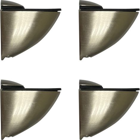 Support d'étagères en bois ou en verre Support d'étagère réglable Pour objets de maximum 25 kg Épaisseur de étagère 4-19 mm 4 pièces Acier avec finition inox (1/4)