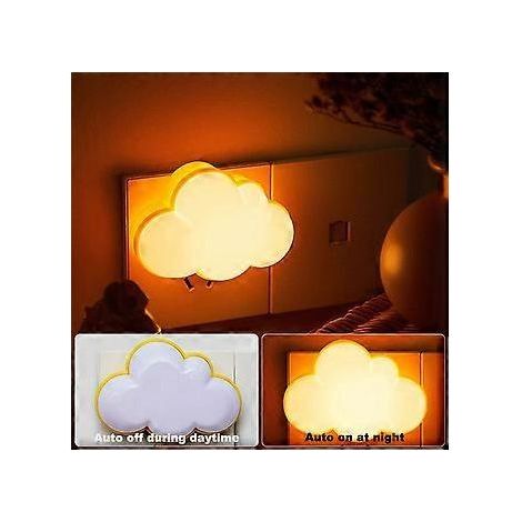 LED Kinder Baby Night Light Steckdose Lichtsensor Warmwei 3D Wolken Lampe Kinderzimmer Babyzimmer Treppen Decor (1/5)