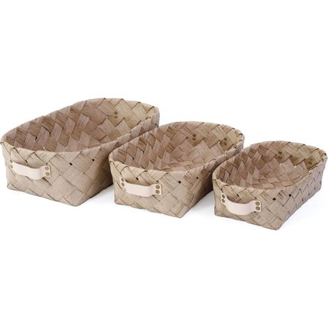 Cesto in fibra di cellulosa rettangolare naturale 37x25h12