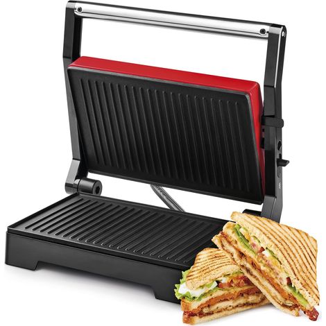 Ufesa PR1000 Fuji, Panini Maker-Griglia elettrica e Sandwich-Bistecchiera, 1000W, Piastra Antiaderente con apertura fino a 180º piatta, Maniglia Antiscottatura, Piastre Antiaderenti, BPA Free (1/3)