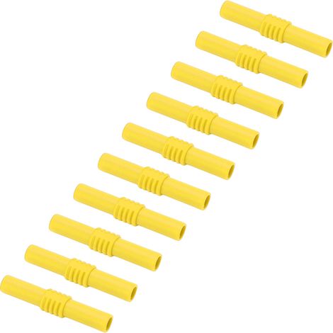 10 pièces Connecteur Banane Femelle à Femelle 4mm Isolé avec Prolongateur Jaune pour Appareils Électroniques (1/5)