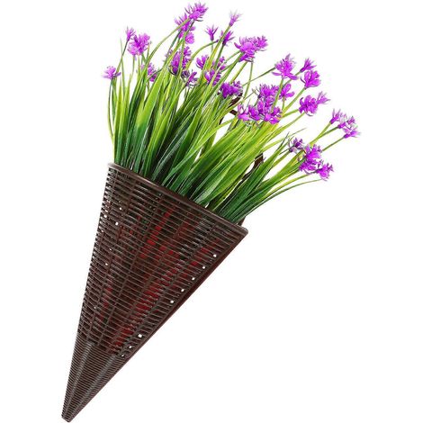 Panier de fleurs artificielles de style naturel, compatible avec la décoration de porte et de mur, multicolore, 1 lot (1/5)