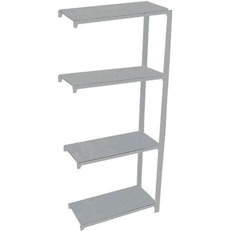 Estantería metálica sin tornillos OFFICLICK de 4 estantes (150x90x40cm) GRIS (1/2)