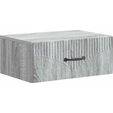 Wandmontierter Nachttisch Graues Sonoma 49 x 34,5 x 20 cm vidaXL