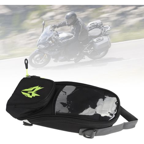 Motorradzubehör, Tankrucksack, Schnellverschlussmagnet, Handytasche mit Navigationssystem, Motorradtasche, fluoreszierendes Gelb. (1/5)