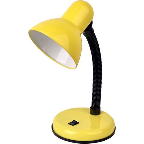 Lampe de bureau flexible classique et confortable pour les yeux, idéale pour les enfants, les études, la lecture, le travail, le bureau, la table de chevet, petite lampe de bureau, jaune. (1/5)
