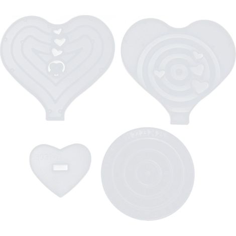 Moule à Dessous de Verre 4 Pièces, Styles Variés, Réutilisable pour Art Résine DIY Déco Maison (1/5)