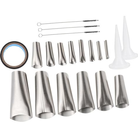 20pièces Buse à Calfeutrer Acier Inoxydable Kit De Buse Pour Fenêtres Applicateur De Mastic Pour Travaux Étanchéité (1/5)