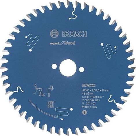Hoja de sierra circular.Expert W 160x2,6x20mm Z48 W Bosch