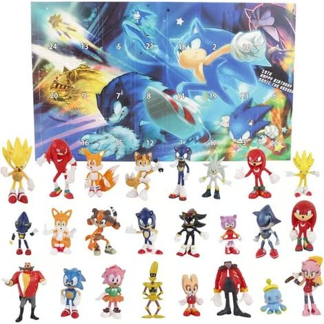 LYERCW - Calendrier de l'Avent Sonic le Hérisson 2026 - 24 surprises avec des figurines exclusives à collectionner, un cadeau de Noël surprise pour les enfants (1/5)