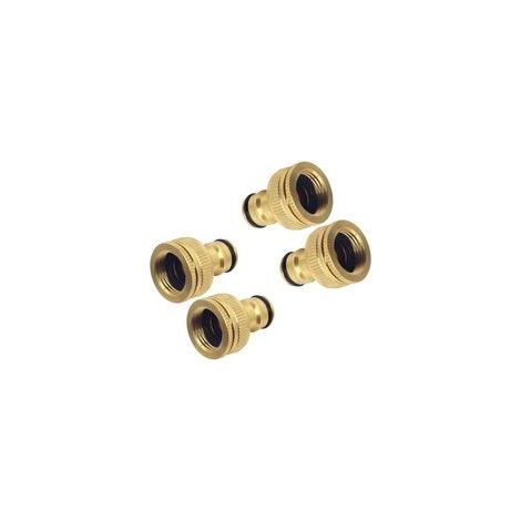 Conector de manguera de jardín de latón macizo de 4 piezas, accesorio de manguera de riego de latón, adaptador de grifo roscado, boquilla de riego resistente a la corrosión para grifos de cocina y jar