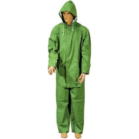 Veste/Pantalon Imperméable Toile Pvc Vert Taille Xxl
