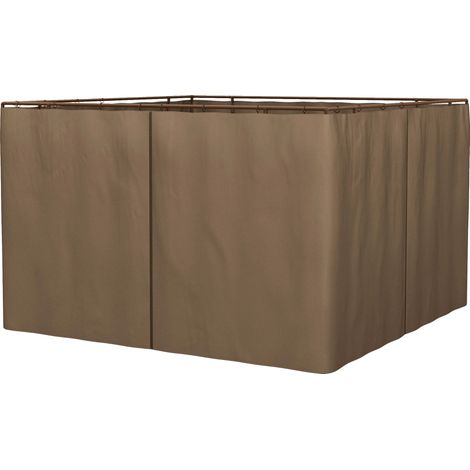 Murs d'ombre pour gazebo, résistance aux intempéries, installation facile, Marron (1/2)