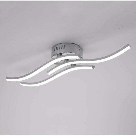 Plafonniers  Plafonnier LED, Suspension Luminaire en forme de vague, lumière blanche neutre 4000K, LED intégrées 18W 1600 Lumen, lustre moderne pour salon ou cuisine, 220V IP20 (lumière blanc (1/5)