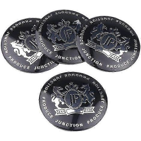 4 derniers autocollants noirs JP Junction Produce Logo de 56 mm pour enjoliveurs de roue de voiture (1/3)