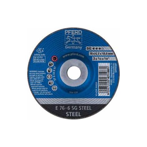 PFERD TOOLS Schruppscheibe E 76x6,3x10mm Leistungslinie SG STEEL für Stahl 10 Stk (1/3)