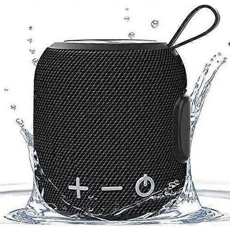 Enceinte Bluetooth portable (noire, 80 x 100 mm), mini enceinte sans fil Bluetooth 5.2 avec double appairage, son surround HD 360° et basses stéréo riches, IPX7, Wa (1/5)